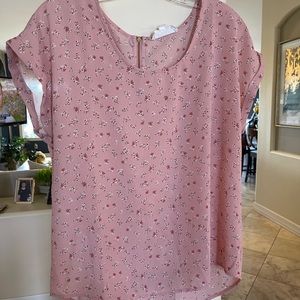 Women’s LG Hippie Rose Pink Floral Blouse